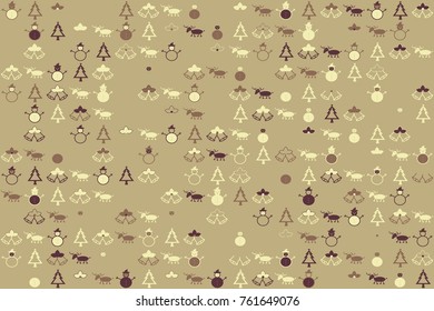 Christmas pattern with beautiful colored elements