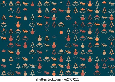 Christmas pattern with beautiful colored elements