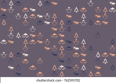Christmas pattern with beautiful colored elements
