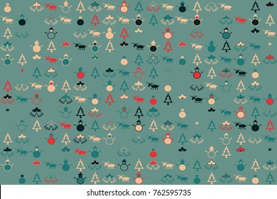 Christmas pattern with beautiful colored elements