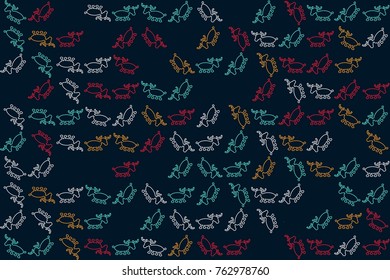 Christmas pattern with beautiful colored elements