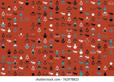 Christmas pattern with beautiful colored elements