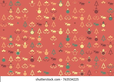 Christmas pattern with beautiful colored elements
