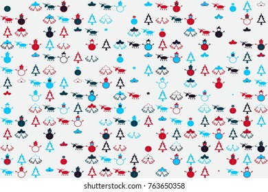 Christmas pattern with beautiful colored elements