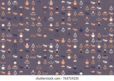 Christmas pattern with beautiful colored elements
