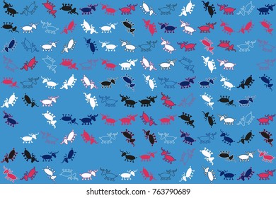 Christmas pattern with beautiful colored elements