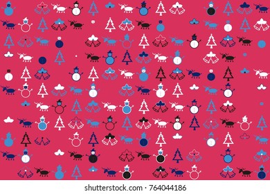 Christmas pattern with beautiful colored elements