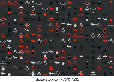 Christmas pattern with beautiful colored elements