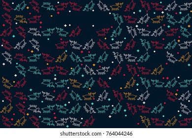 Christmas pattern with beautiful colored elements