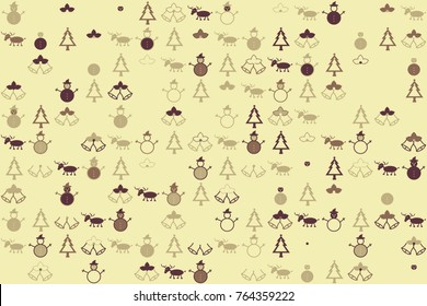 Christmas pattern with beautiful colored elements