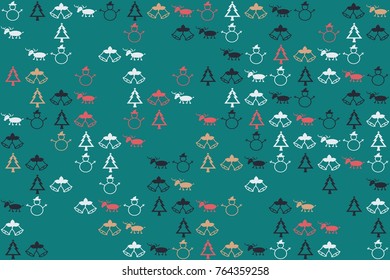 Christmas pattern with beautiful colored elements