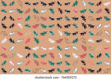 Christmas pattern with beautiful colored elements