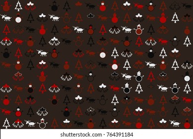 Christmas pattern with beautiful colored elements