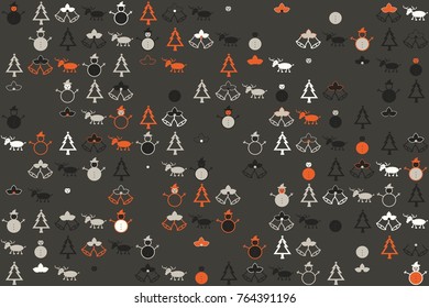 Christmas pattern with beautiful colored elements