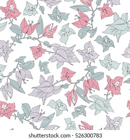 Christmas pattern with bindweed on background.