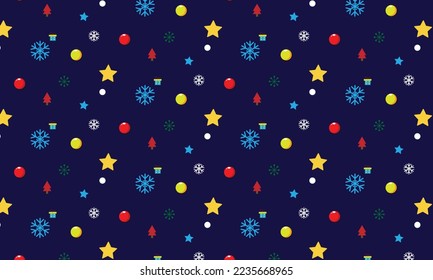Christmas pattern and blue snow for background or wrapping paper.