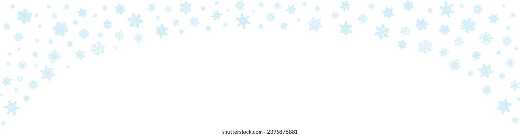 Patrón navideño con copos de nieve azules aislados en fondo blanco. Elevar tus diseños navideños con esta fascinante ilustración vectorial de un patrón adornado con copos de nieve azules
