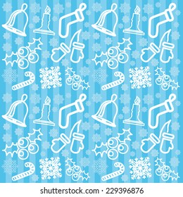 Christmas pattern in blue tones