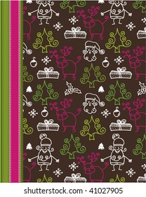Portada del libro de patrones de Navidad en vector