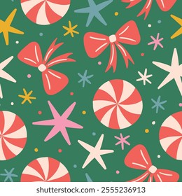 Christmas Pattern Christmas Bow Background 