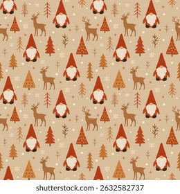 Padrão de Natal, cores brilhantes, padrão de tecido, veado, Papai Noel, estrelas, árvores, vermelho, padrão de papel de parede