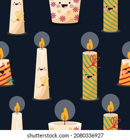 Christmas pattern. Christmas candle pattern. Pattern illustration