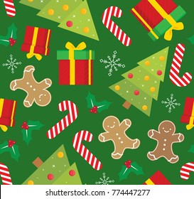 Christmas Pattern, Candy Cane Pattern, Holiday Seamless Pattern, Christmas Background, Holiday Wrapping Paper, Printable Christmas Pattern, Vector Illustration Background