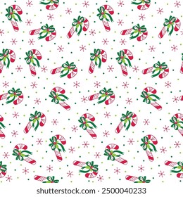 Christmas Pattern Candy Cane Seamless Pattern