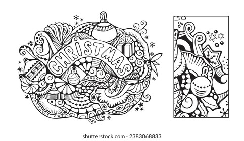 Christmas pattern. cartoon doodle designe. party card