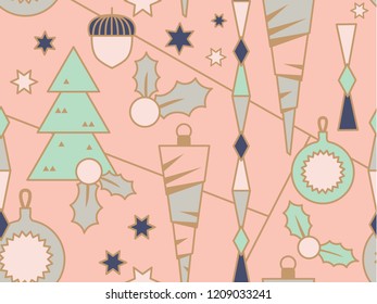 Christmas pattern. Children's New Year pattern with festive New Year elements for packaging, gifts, greetings and textiles.
