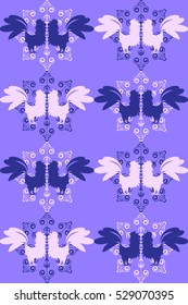 Christmas pattern with cocks