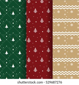 Christmas Pattern Collection For Background And Gift Wrapping Paper