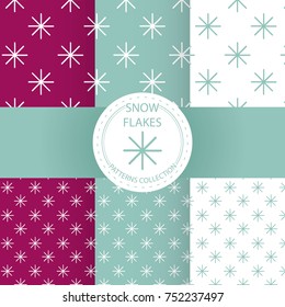 CHRISTMAS PATTERN COLLECTION. SNOW FLAKES EDITION.
contains modifiable elements.