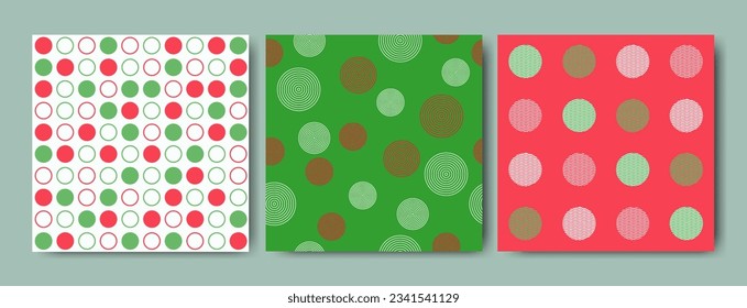 Christmas pattern consisting of circles in a linear fashion used for fabric, textile, print, background and decorative wallpaper   