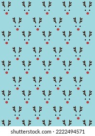 christmas pattern, cute face of deer, abstract background