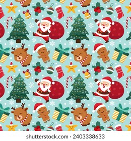 Patrón de Navidad linda ilustración, con variaciones, fresco para envolver papel, diseños de camisetas, ropa, manteles, cortinas, etc