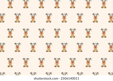 Christmas pattern Cute Christmas Reindeer with background
