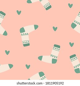 Christmas pattern with cute socks