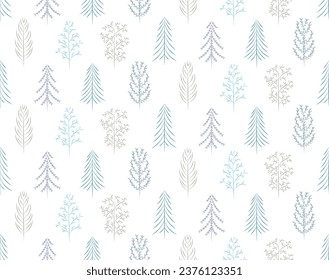 Patrón de Navidad con árboles bonitos, fondo de invierno con árboles de Navidad.