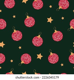 Patrón de Navidad. Decoraciones navideñas. Embalaje de regalo. Ilustración vectorial de alta calidad.