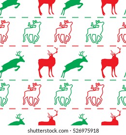 Christmas pattern deer green and red