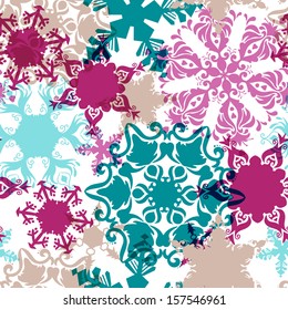 Christmas pattern with delicate snowflakes