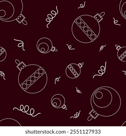 Padrão de Natal. Design para decoração no cartão de natal, banner, papel de parede, têxtil. Brinquedos de Natal em fundo verde escuro. Fundo de Natal.