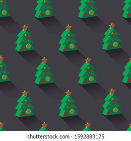 Christmas pattern. Design of a small 3d Christmas tree. Nice repeated design. Editable vector.