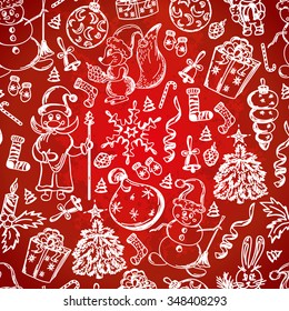 Christmas pattern Christmas elements drawn by hand