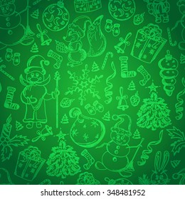 Christmas pattern Christmas elements drawn by hand