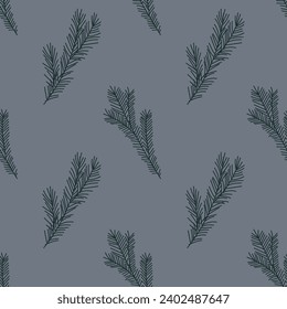 The Christmas pattern with elements like Christmas trees, gifts, stars, snowflakes, and ornaments. The hand-drawn elements. Seamless pattern making it perfect for wrapping paper, 