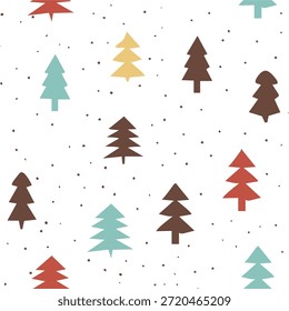 christmas pattern with fir trees, pine and pine tree, vector illustration. Christmas trees black and gold seamless pattern. Vector illustration. eps10