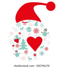 Christmas pattern in the form of toys, beautiful illustrations for textiles