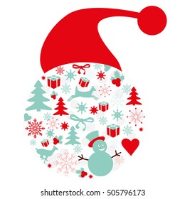 Christmas pattern in the form of toys, beautiful illustrations for textiles